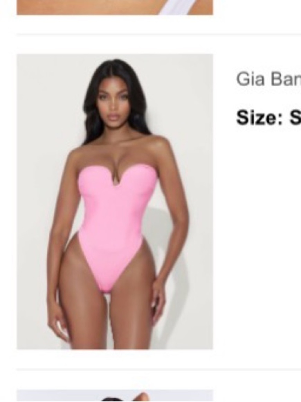 Fashion Nova Pink Strapless Sweetheart Bandage Bodysuit